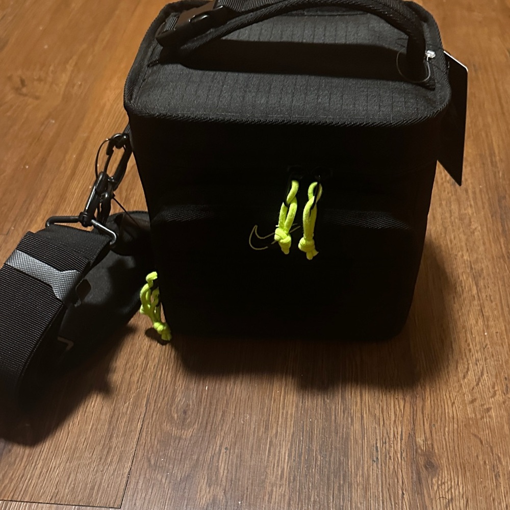 Black Nike Lunch Bag with Neon Accents